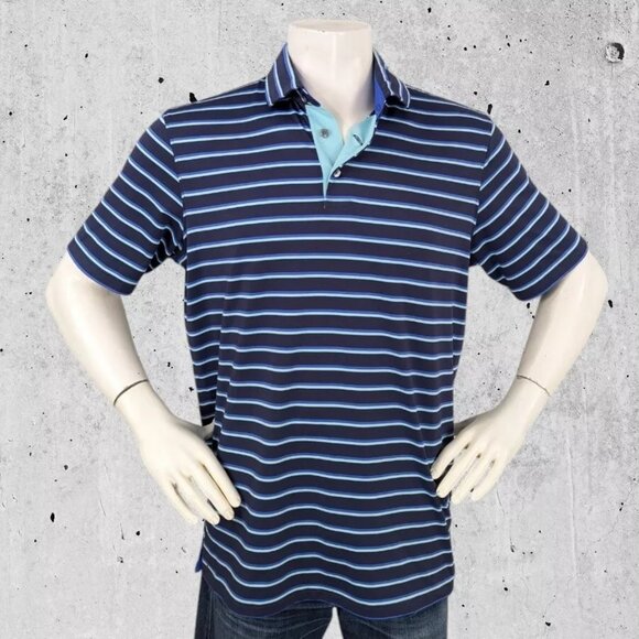 Greyson Golf Polo Mens ~ Size Large Blue Stripe - Picture 1 of 7